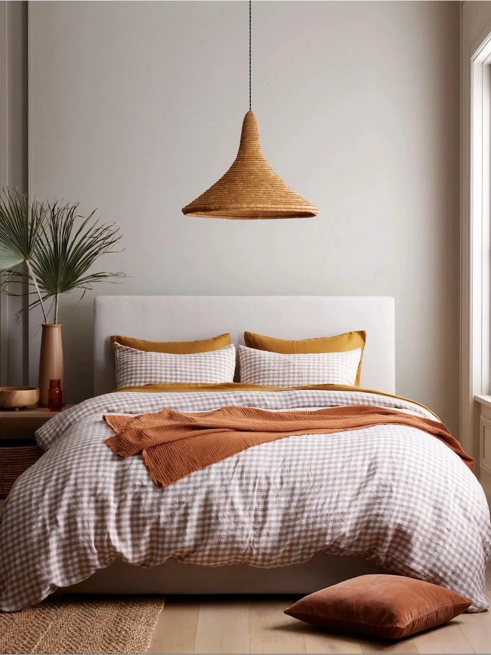 Quince NWOT European Linen Gingham Duvet Cover Set in  Cafe King Size